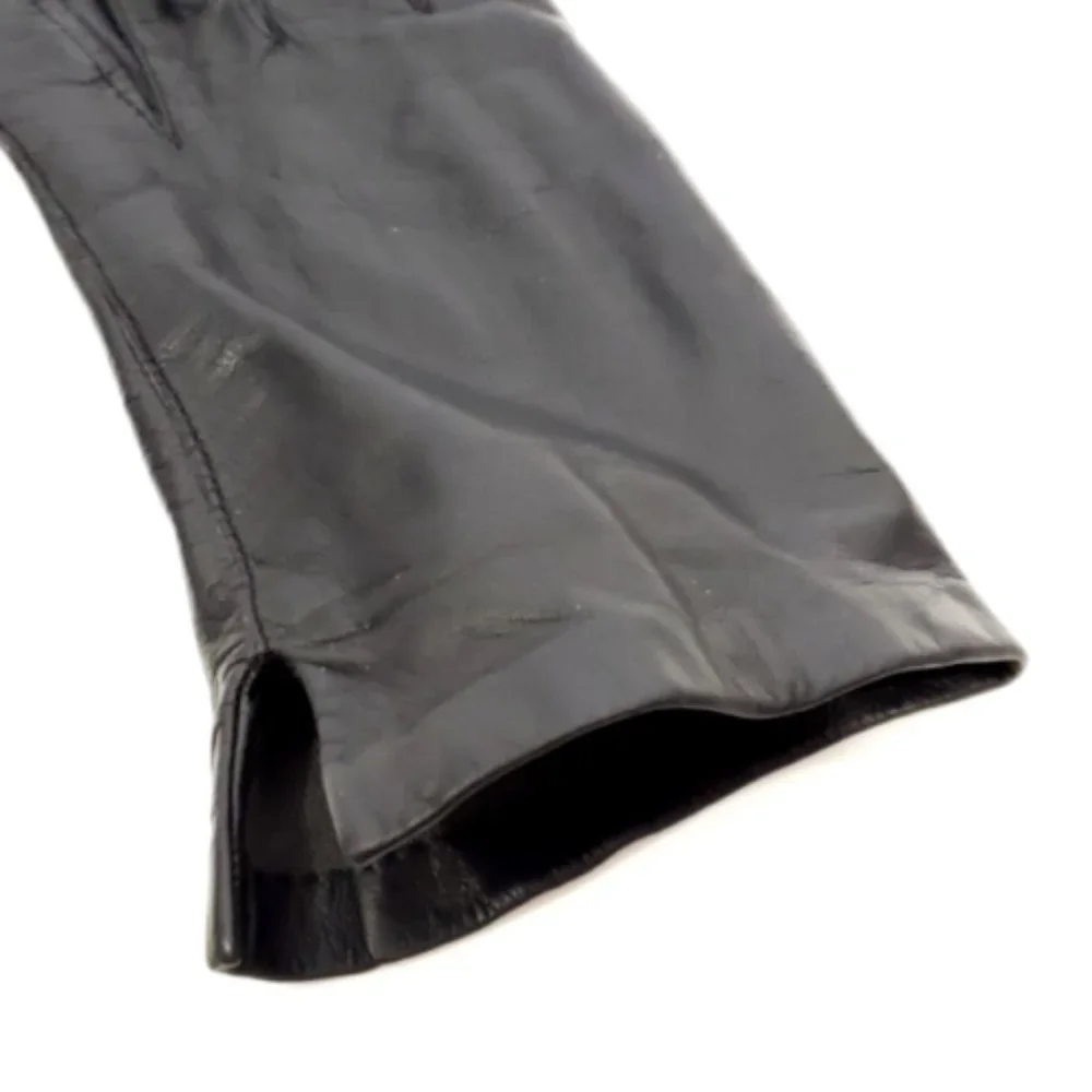 VTG black leather gloves size 7